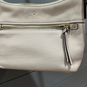 Kate Spade Light Beige Shoulder Bag with Gold Accents